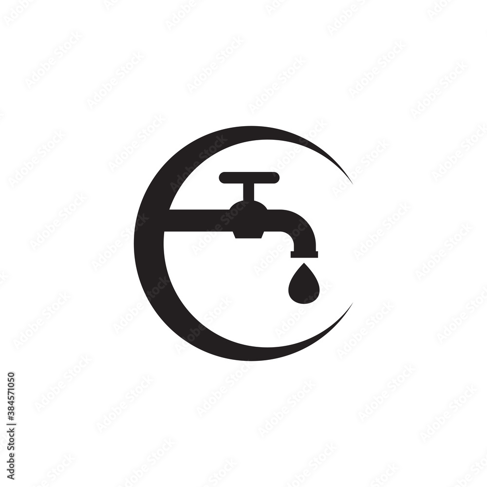 Water faucet plumbing logo design template Water faucet plumbing logo design template