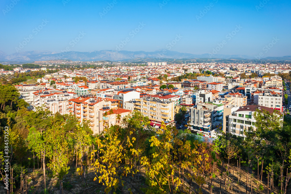 Fototapeta premium Manavgat city aerial panoramic view, Turkey