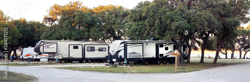 Camping in Texas by the Lake. photo