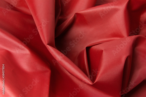 background, texture, crumpled red fabric