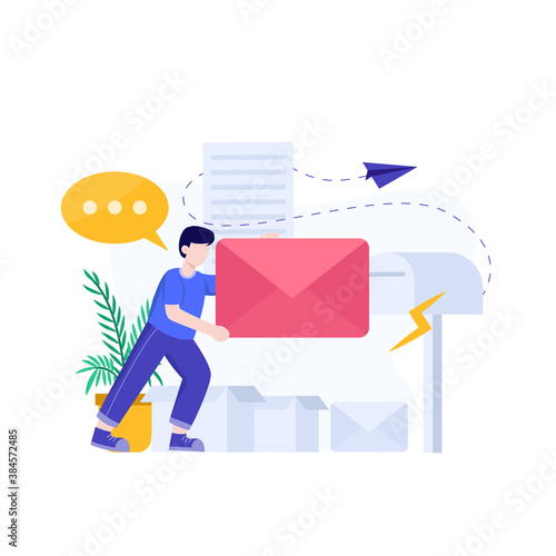 send messege, message sent conceptual design ilustration vector