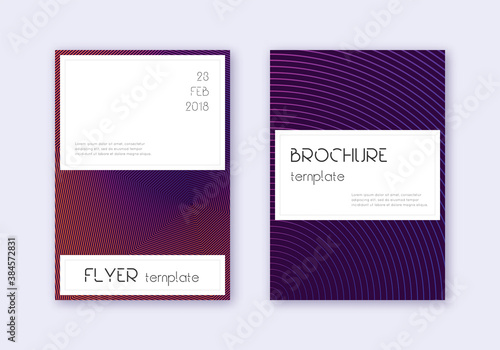 Stylish cover design template set. Violet abstract