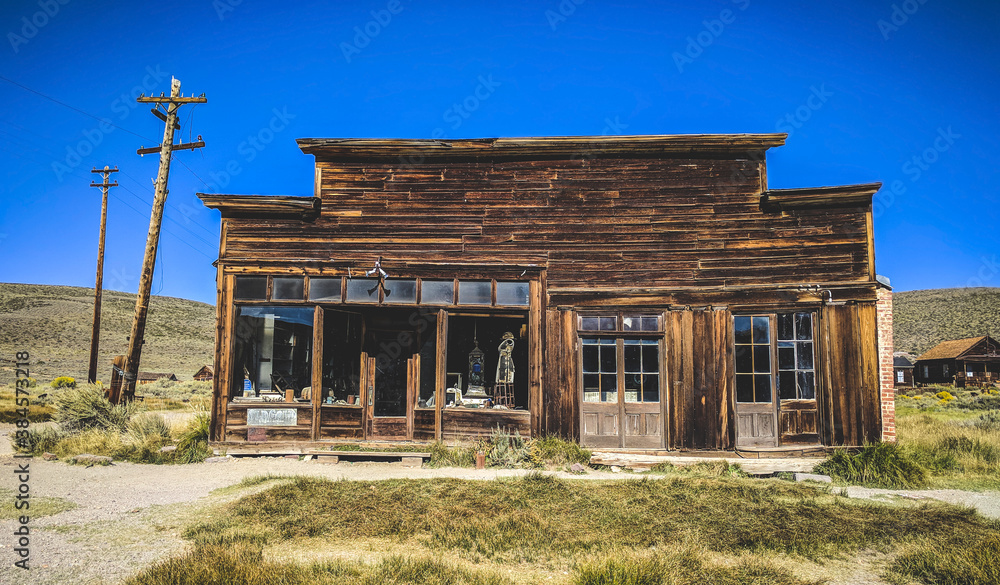 Old barracks at Bodie ghost town, California