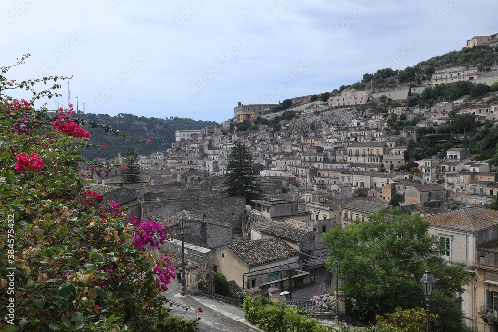 view of the town country, Modica, Sicily
