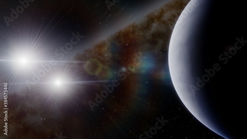 science fiction landscape abstract alien planets and space background 3d render