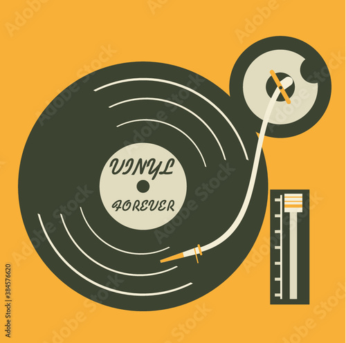 illustration of a dj vilil disco set