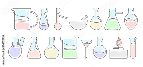 Szkło chemiczne, chemia, menzurka, próbówka, kolba