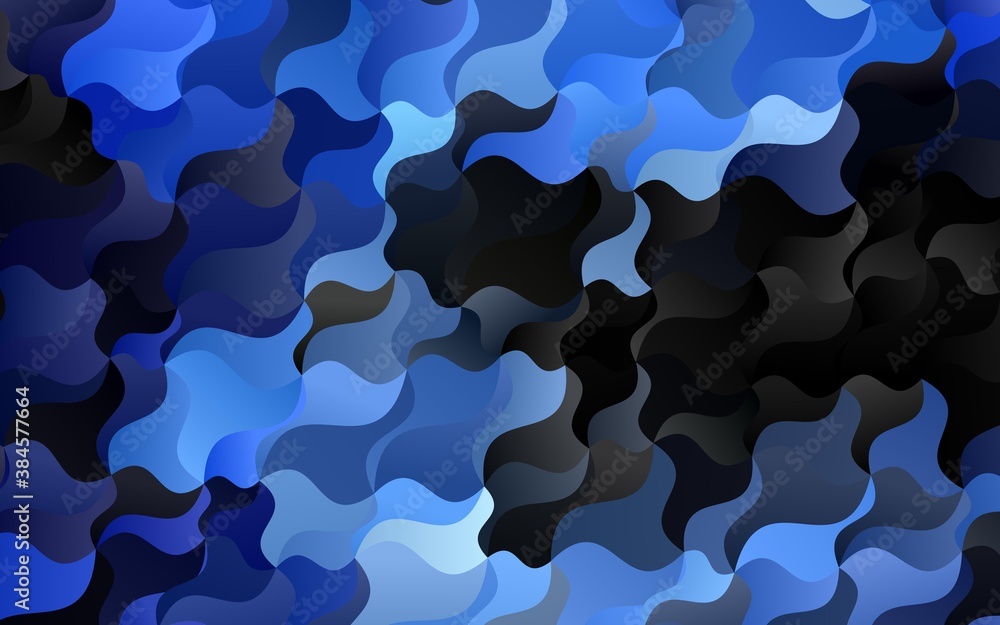 Dark BLUE vector template with lava shapes. Dark BLUE vector template with lava shapes.