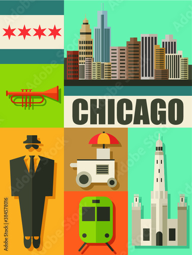 vector illustration of Chicago