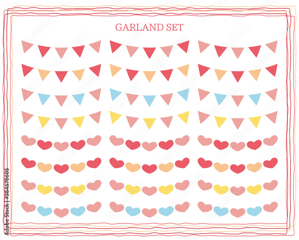 かわいいフラグのベクターイラスト バレンタイン ガーランド Stock Vector Adobe Stock