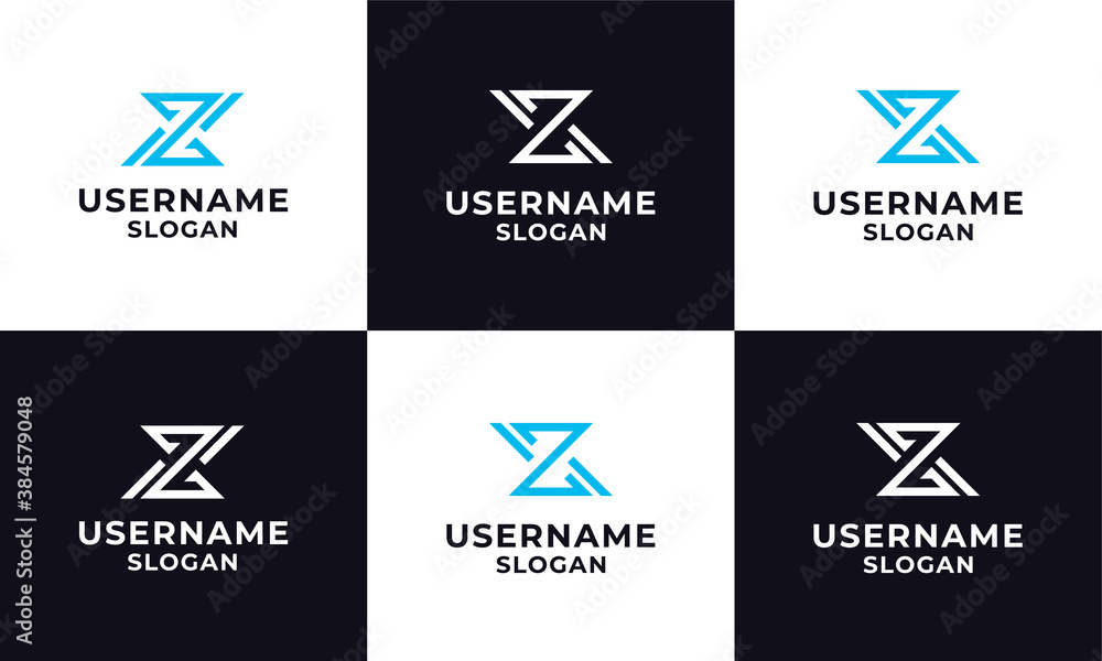 set of abstract letter z initial logo design template set of abstract letter z initial logo design template