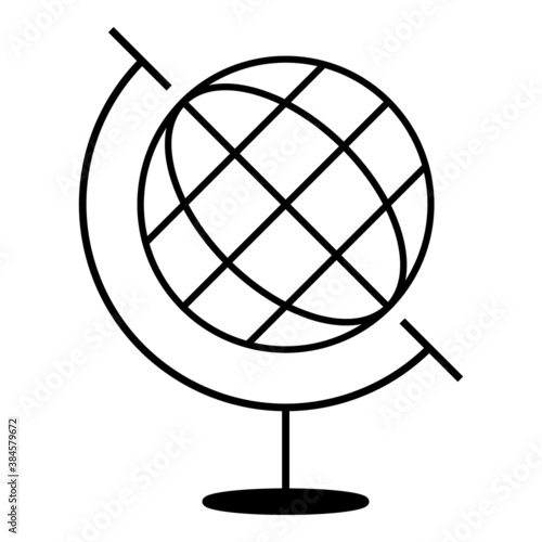 Globe icon flat style - Go to web symbol icon editable vector illustration isolated on white background