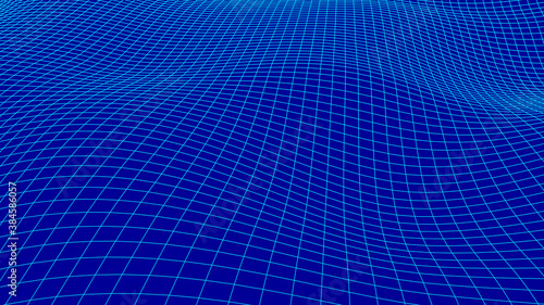 Abstract wave background with connection dots and lines. Technology illustration. Futuristic modern dynamic wave.