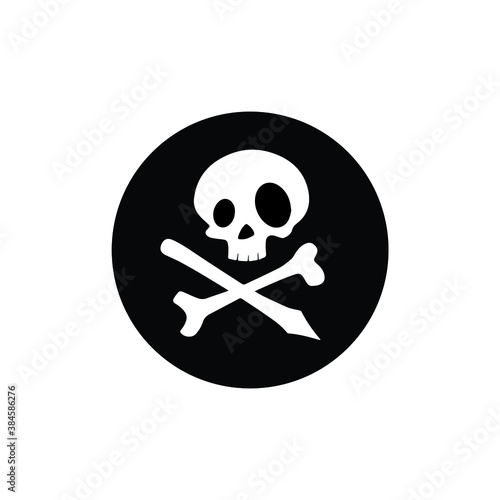 Skull with bones sign. Vector illustration. Halloween party