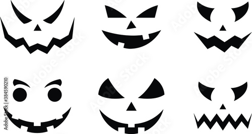 Halloween pumpkin vector set design, element, emblem, template, background, eps 10