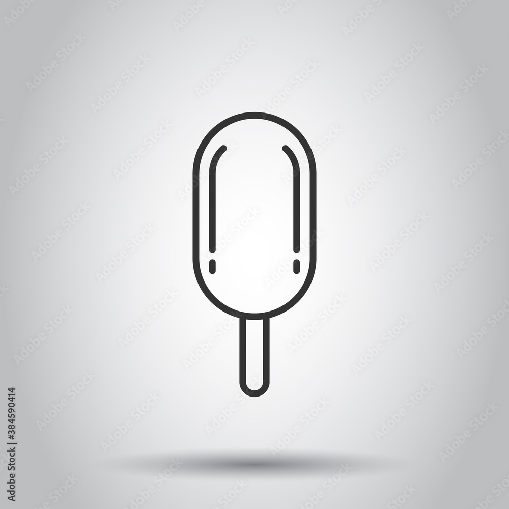 Ice cream icon in flat style. Sundae vector illustration on white isolated background. Sorbet dessert business concept. Ice cream icon in flat style. Sundae vector illustration on white isolated background. Sorbet dessert business concept.