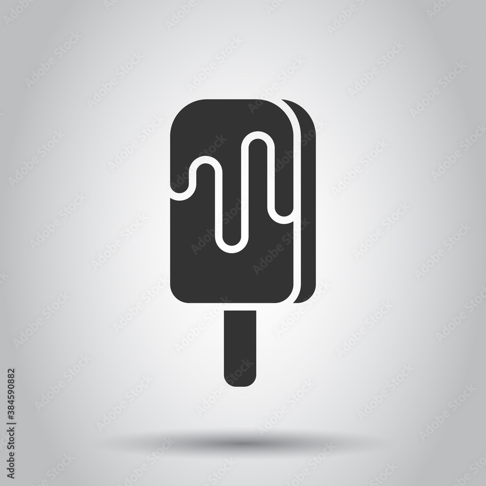 Ice cream icon in flat style. Sundae vector illustration on white isolated background. Sorbet dessert business concept. Ice cream icon in flat style. Sundae vector illustration on white isolated background. Sorbet dessert business concept.