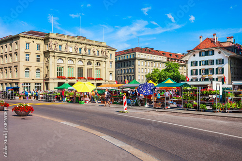 Market near Kantonalbankgebaude bank, Bern