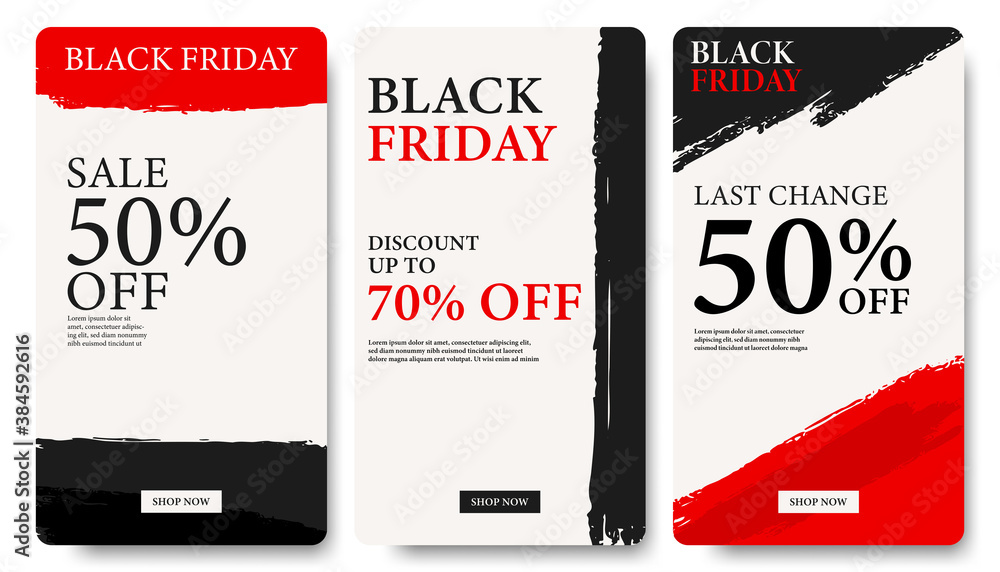 Obraz premium Stories template set for black friday.