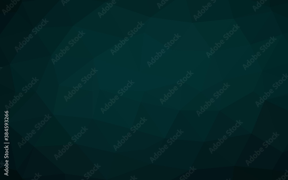 Fototapeta premium Dark Green vector triangle mosaic cover.