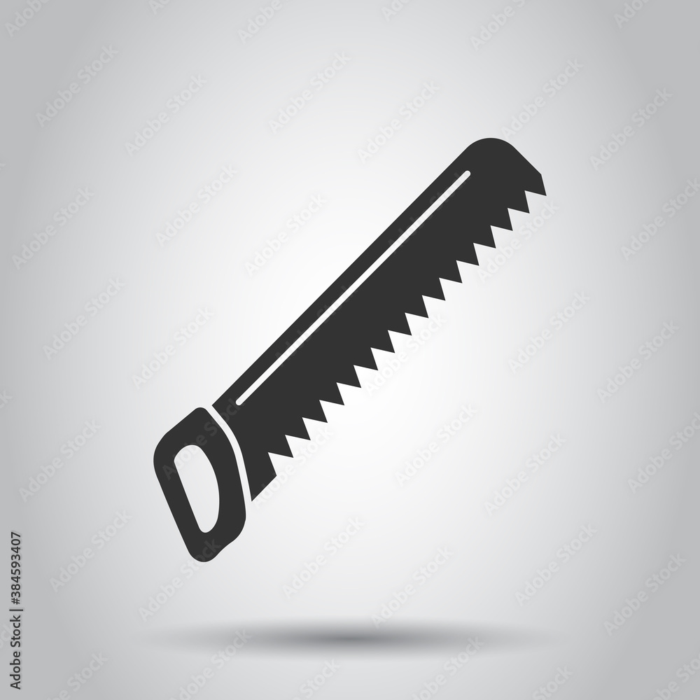 Saw blade icon in flat style. Working tools vector illustration on white isolated background. Hammer business concept. Saw blade icon in flat style. Working tools vector illustration on white isolated background. Hammer business concept.