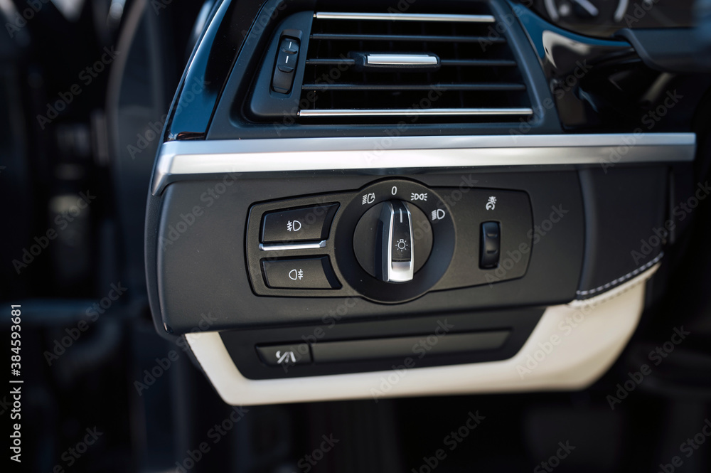 control board for various driver assistance systems in a luxury car