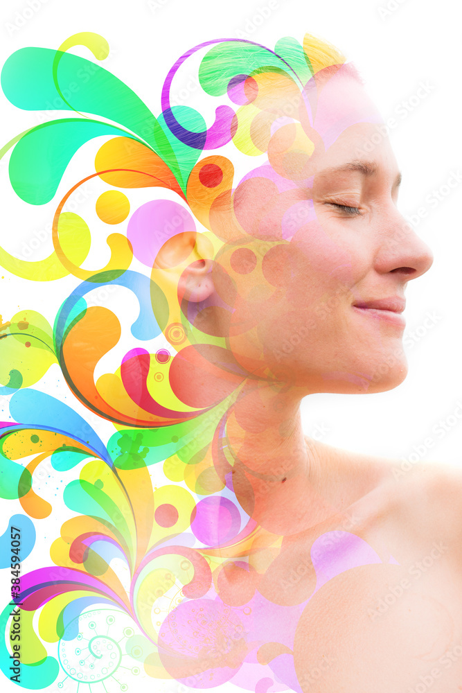 Portrait combined with a digital illustration Portrait combined with a digital illustration
