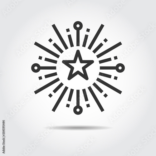 Fireworks Icon Line Vector Illustration