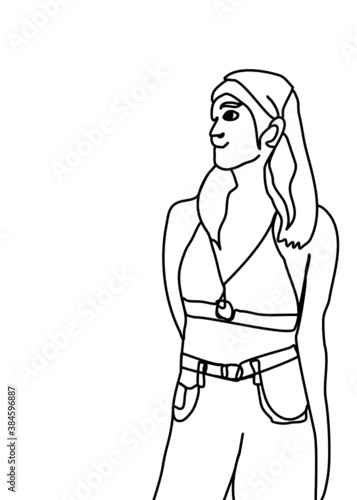 Drawings one line, young modeling poses