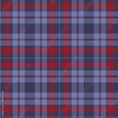 Tartan Cloth Pattern. Checkered plaid vector illustration. Seamless background of Scottish style great for wallpapers, textiles, decorations, wrappings. Red, violet, lilac colors.