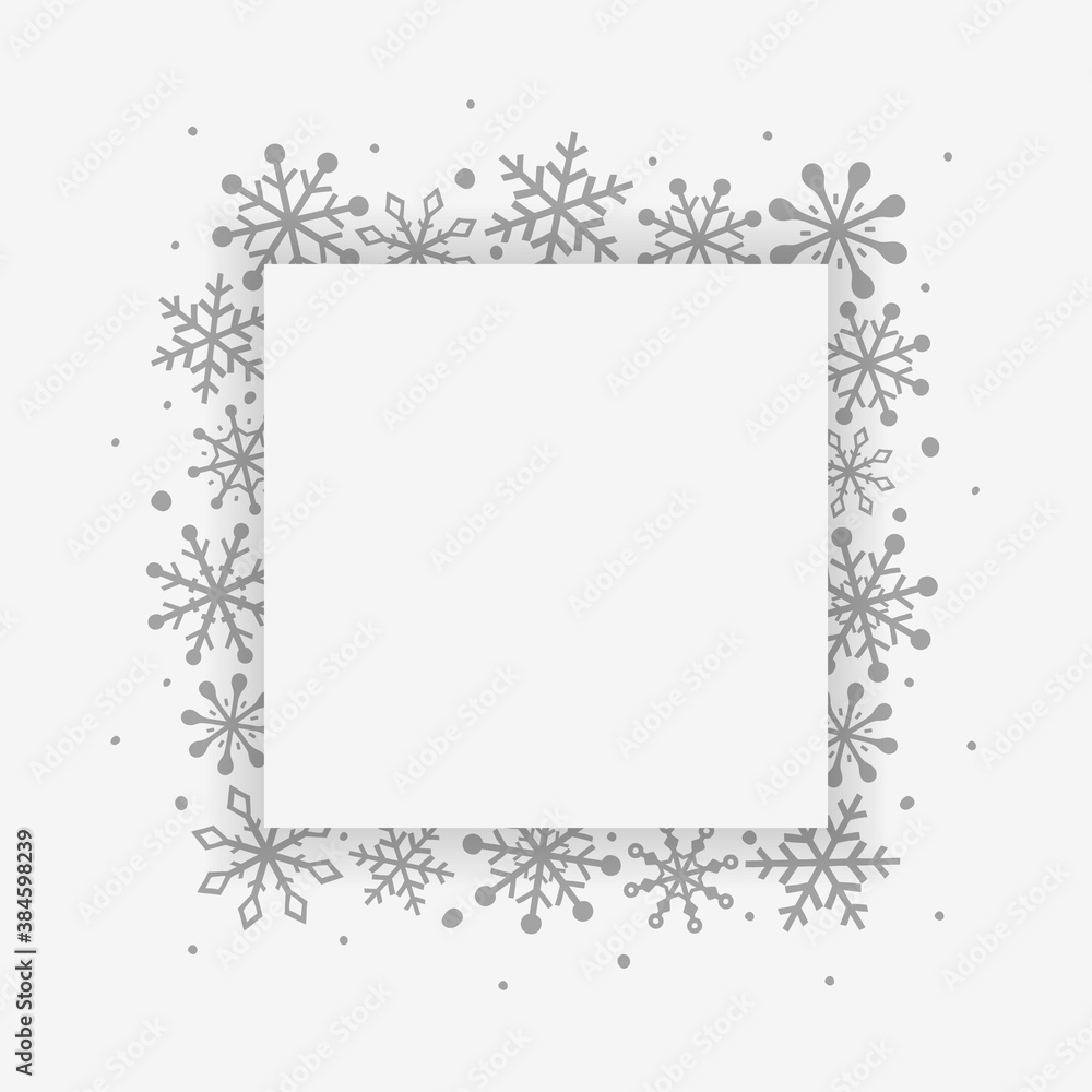 Fototapeta premium Concept of Christmas card with snowflakes. Winter background. Vector