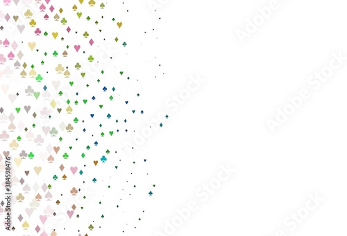 Light Multicolor  Rainbow vector pattern with symbol of cards.
