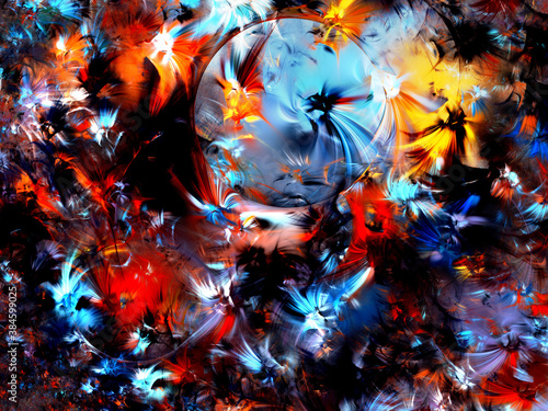 abstract chaotic fractal background 3D rendering illustration