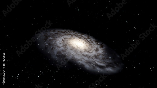 realistic galaxy in the universe, milky way, spiral galaxy, galaxy top view 3d render photo