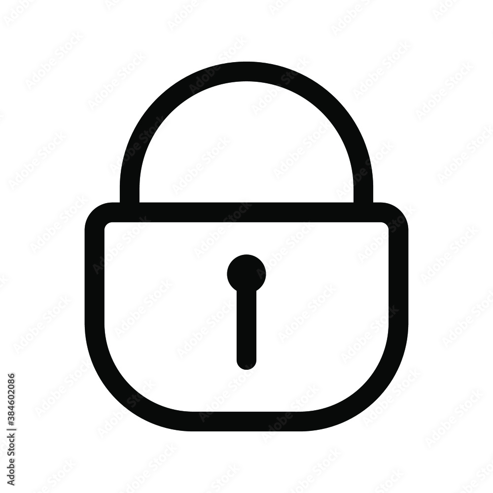 Padlock icon vector on white background, safety icon illustration Padlock icon vector on white background, safety icon illustration