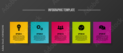 Design of infographic with business icons. Timeline. Vector
