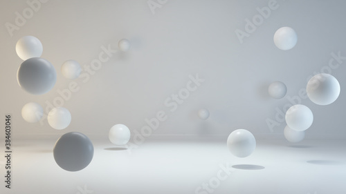 Shapes and white studio light concept 3D rendering © creo2