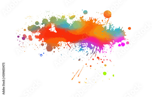 Multi color blots background. Grunge texture stroke line. Art ink dirty design. Border for artistic shape, paintbrush element. Vector illustration