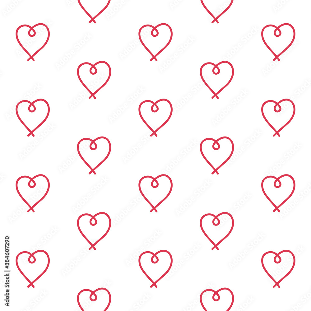 hand draw red hearts pattern