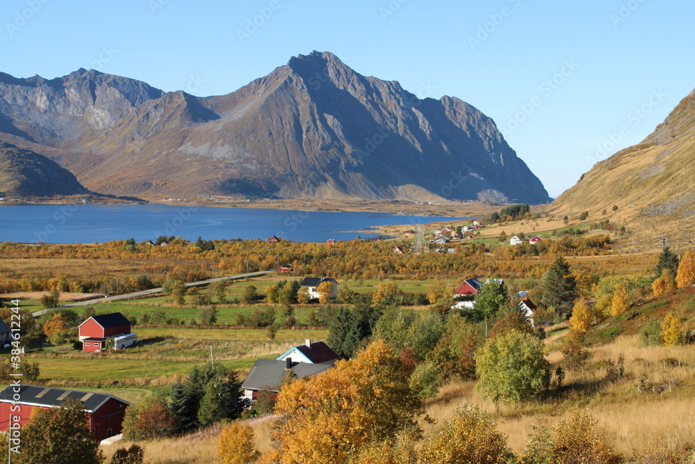 The beautiful fjords of Lofoten Islands in Northern Norway The beautiful fjords of Lofoten Islands in Northern Norway