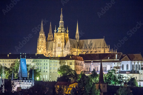 Prague castle by night spectacular lights