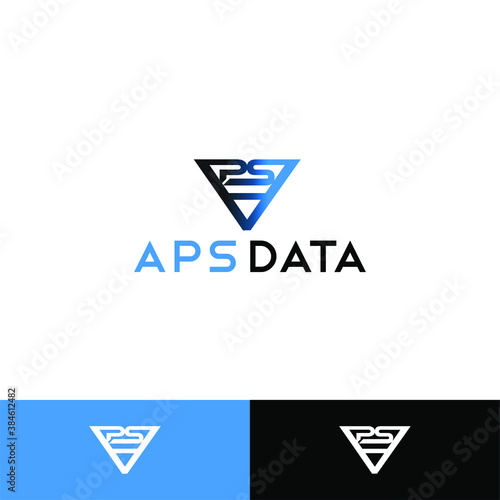 the initials "APS" become a triangle as a logo