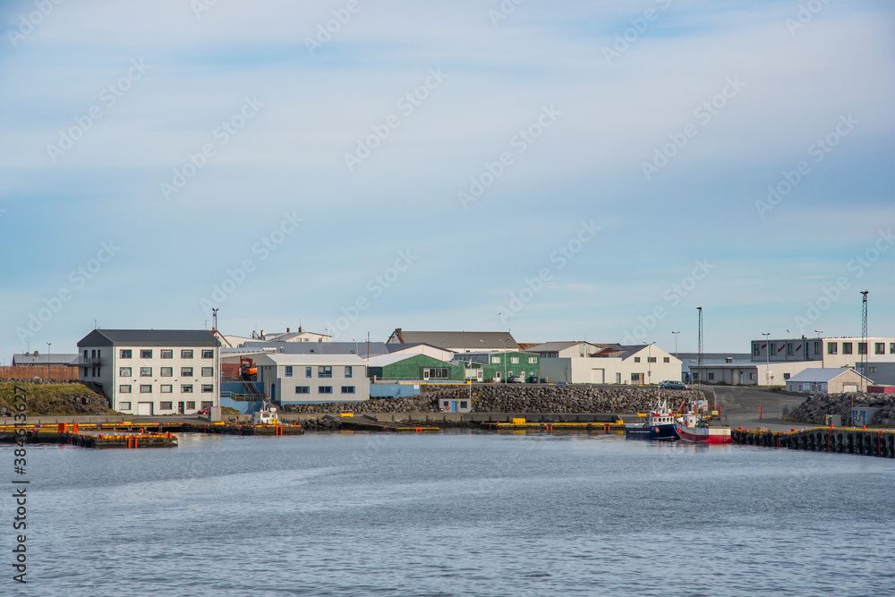 Port of town of Keflavik in Iceland