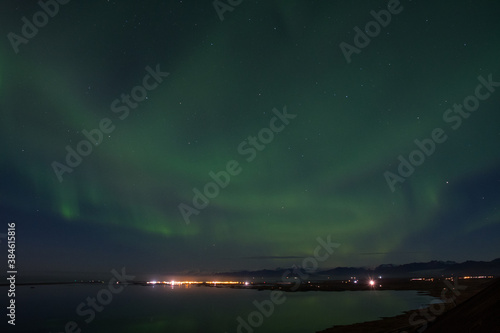 Northern Lights in the sky's above Hornafjordur in south Iceland