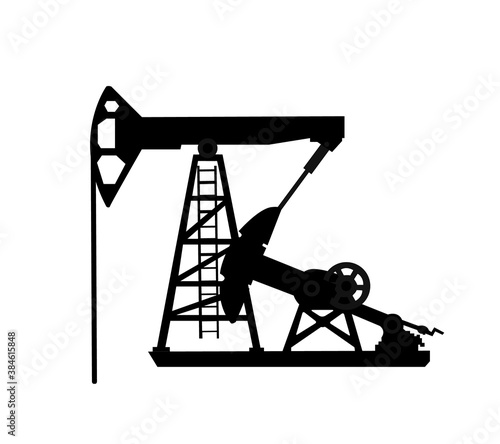 vector silhouette of a pump rocking chair (oil rig), on a white background