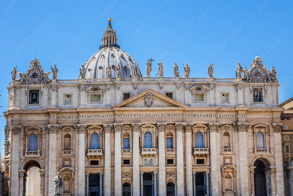 St. Peter's Basilica (Consecrated 1626). Papal Basilica of St. Peter in Vatican - the world's largest church, is the center of Christianity. Vatican