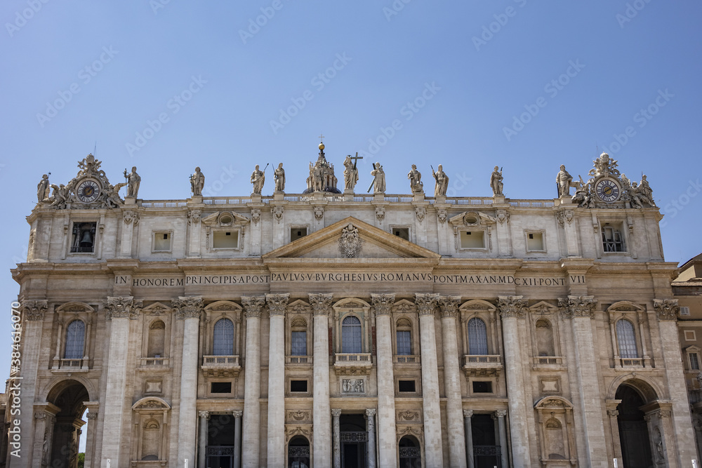 St. Peter's Basilica (Consecrated 1626). Papal Basilica of St. Peter in Vatican - the world's largest church, is the center of Christianity. Vatican.