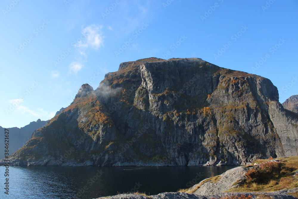 Fototapeta premium The rural areas on Lofoten Islands in autumn