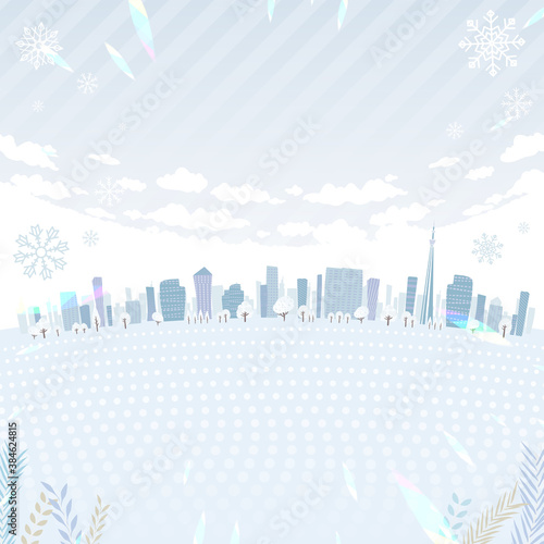 Townscape winter_en_lawn square