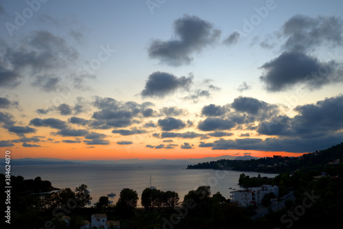 sunset with clouds over the sea